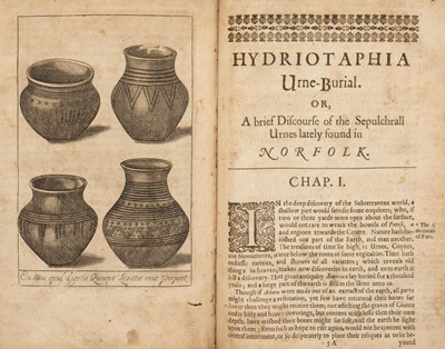 Lot 375 - Browne (Thomas).Hydriotaphia, 1658