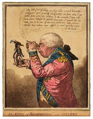 Lot 302 - Gillray (James). The King of Brobdingnag and Gulliver [H. Humphrey, June 26th 1803]