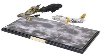 Lot 315 - Aircraft Diorama. Dogfight Over North Korea, USAF F-86 Sabre versus North Korean Mig-15