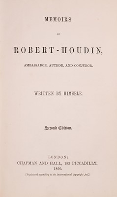 Lot 273 - Houdin (Robert). Memoirs of Robert-Houdin, Ambassador