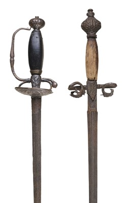 Lot 128 - Swords. An early 17th century transitional period rapier plus a small sword