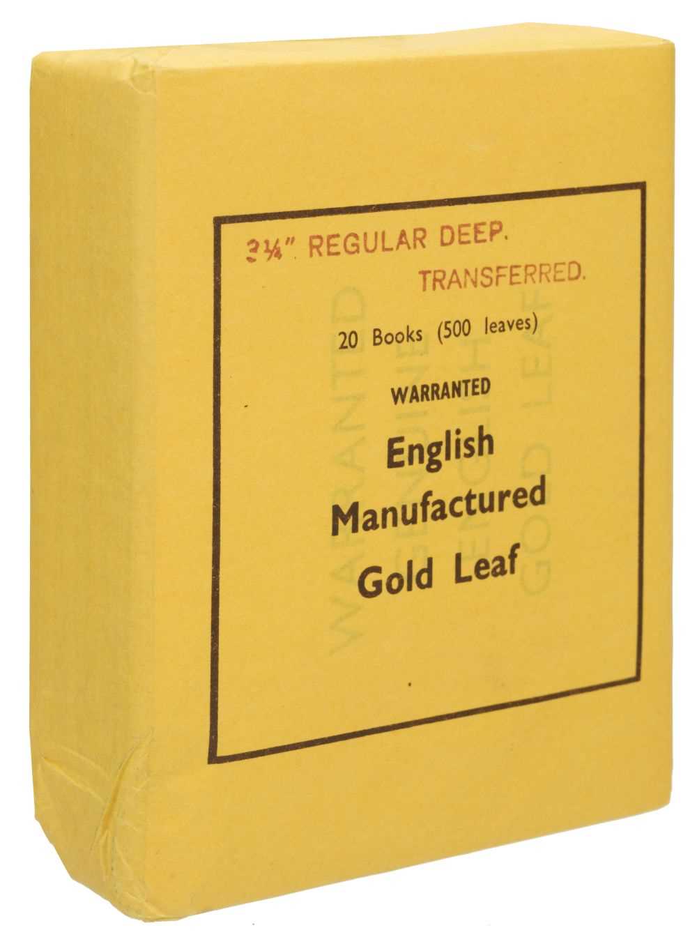 Lot 343 - Gold leaf. 20 unused books of Regular deep transfer English gold leaf