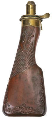 Lot 162 - Powder Flask. A Victorian copper powder flask by James Dixon & Sons