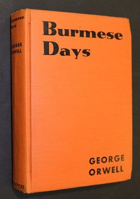 Lot 830 - 1934. Orwell (George). Burmese Days, 1st edition, New York: Harper & Brothers, 1934