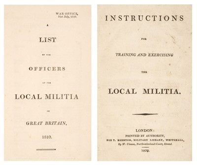 Lot 385 - Army Lists. Instructions for Training and Exercising The Local Militia, 1809