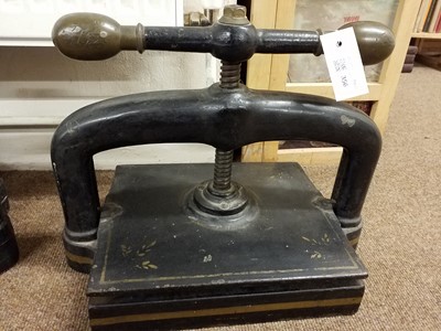 Lot 356 - Book press. A Victorian cast iron book press