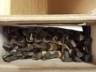 Lot 354 - Handle letters. Five sets of handle letters