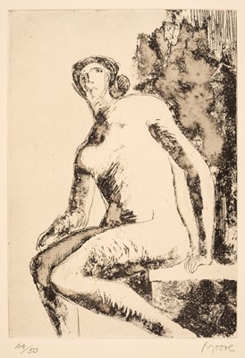 Lot 274 - Moore (Henry, 1898-1987). Seated Woman, 1979, etching