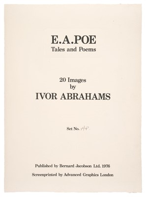 Lot 272 - Abrahams (Ivor, 1935-2015). E. A. Poe, Tales and Poems, 1976
