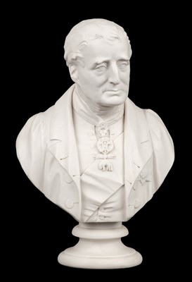 Lot 553 - Duke of Wellington. A parian ware bust of the Duke of Wellington