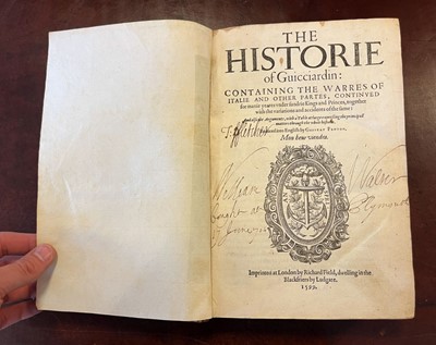 Lot 367 - Guicciardini (Francesco). The Historie of Guicciardin: containing the Warres of Italie, 1599