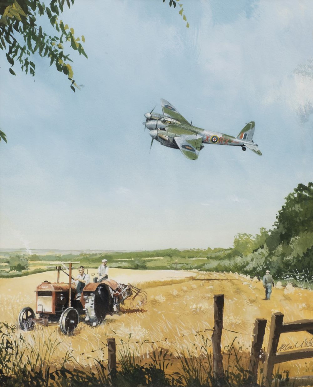 Cowland (Anthony R.G.). Middle Wallop, Mosquito II 43, watercolour on paper