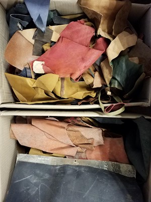 Lot 358 - Vellum & Leather offcuts. An assortment of vellum and leather offcuts