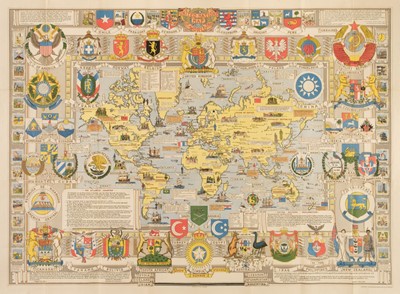 Lot 283 - World. Bullock (L. G.), United Nations Map of the World..., 1944