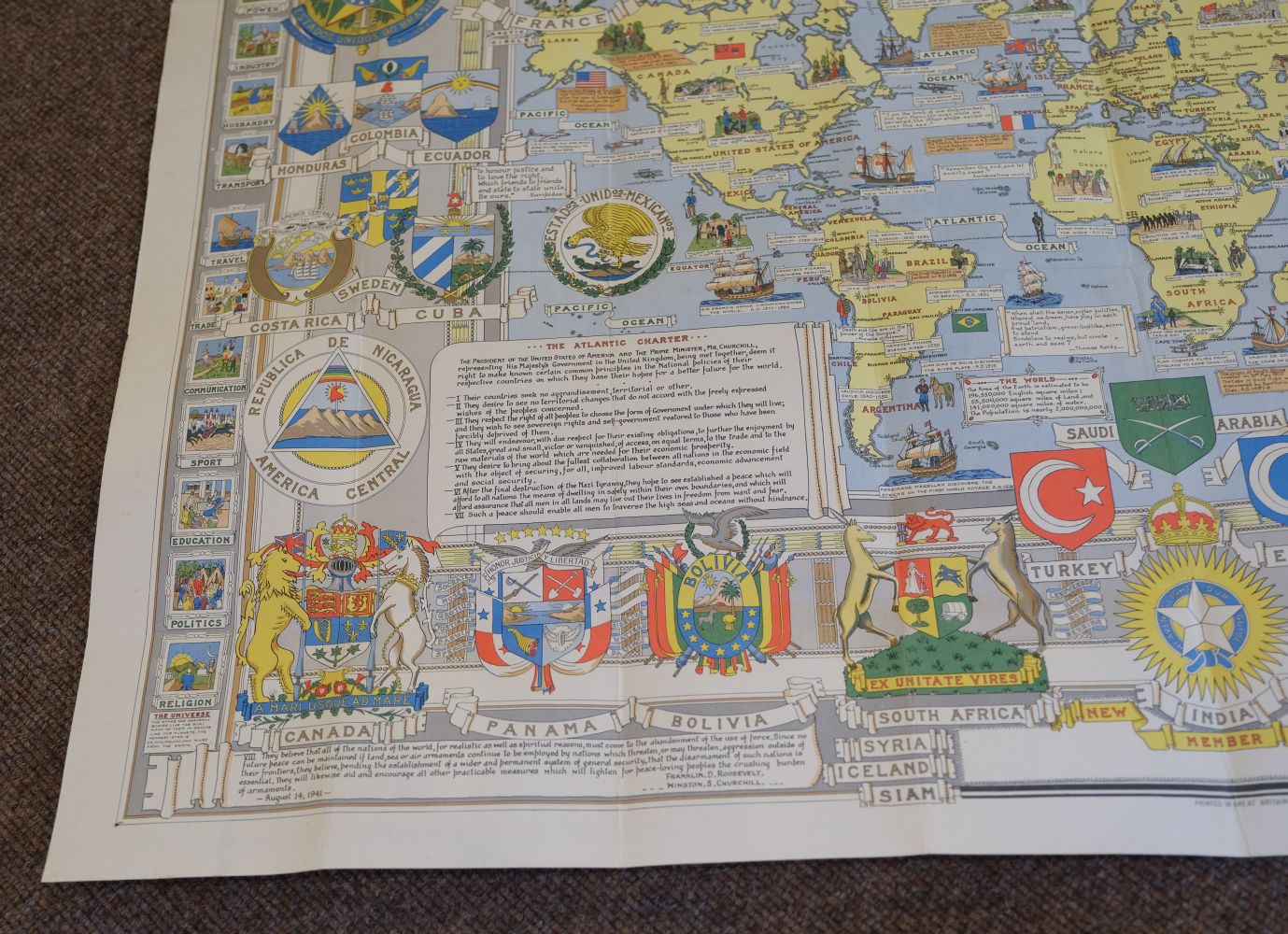 Lot 283 - World. Bullock (L. G.), United Nations Map
