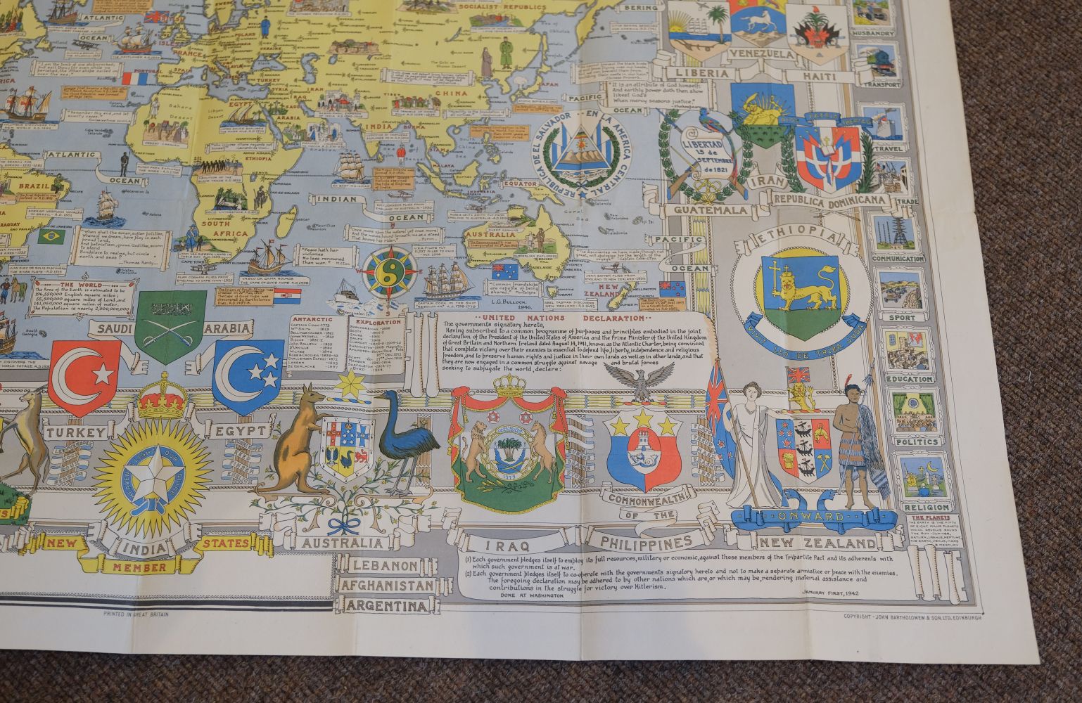 Map Unog Lot 283 - World. Bullock (L. G.), United Nations Map