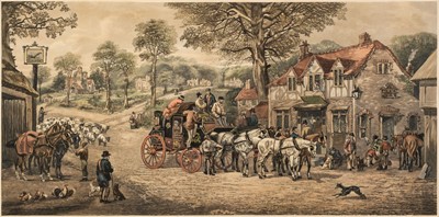 Lot 178 - Alken (Henry, after). [Changing Horses at the Plough & Halt at the Black Swan, 1882]