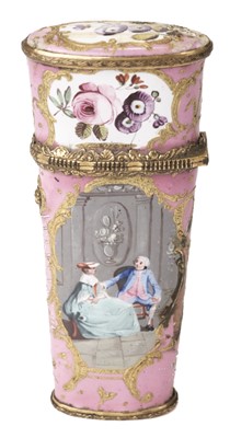 Lot 209 - Etui. A South Staffordshire enamel etui, circa 1770