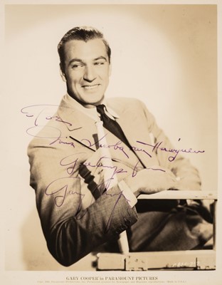 Lot 204 - Cooper (Gary, 1901-1961). A vintage signed and inscribed glossy Paramount Pictures photograph