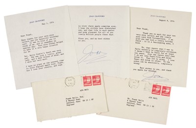 Lot 205 - Crawford (Joan, c. 1904-1977). Two Typed Letters Signed, 'Joan', 3 May & 9 August 1974