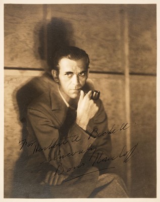 Lot 233 - Karloff (Boris, 1887-1969). A vintage signed and inscribed photograph