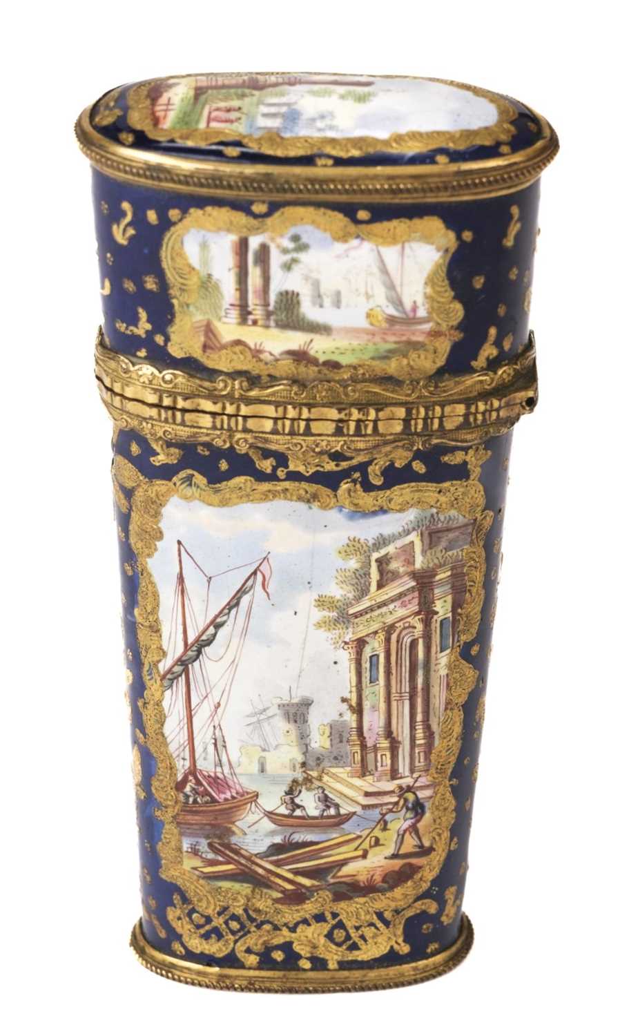 Lot 212 - Etui. A South Staffordshire enamel etui, circa 1770