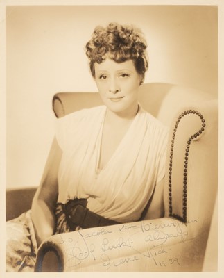 Lot 262 - Rich (Irene, 1891-1988). A vintage signed and inscribed sepia photograph by Ernest A. Bachrach