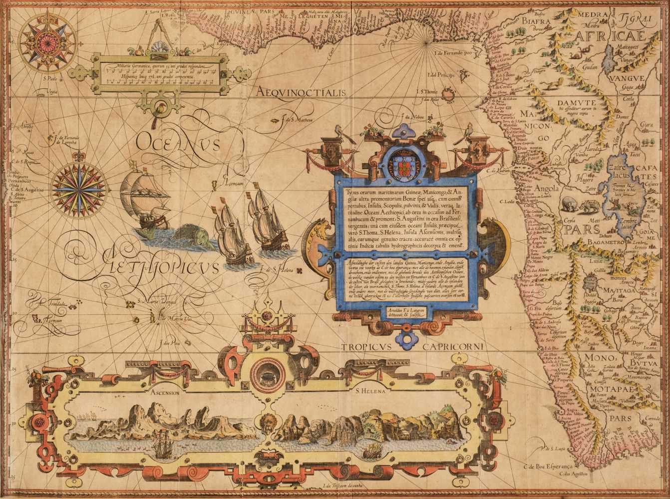 Lot 282 - West Africa. Van Linschoten (Jan), Typus Orarum Maritimarum Guineae, Manicongo...,  circa 1596