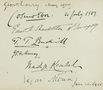 Lot 149 - Shackleton (Ernest Henry, 1874-1922). Autograph Signature, 'Ernest H. Shackleton, 11th Nov 1909'