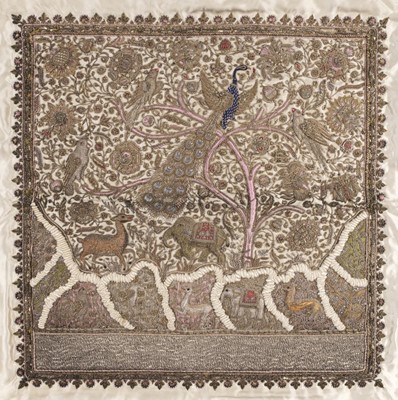 Lot 207 - Indian. A fine Zardozi work panel, 19th century