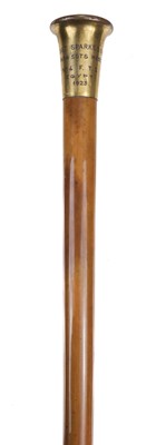 Lot 355 - Isle of Man Air Race. A 1920s gentleman's presentation malacca walking cane