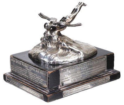 Lot 373 - Schneider Trophy. An important silver-plated Schneider Trophy in miniature