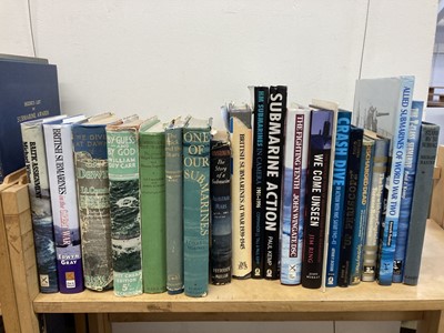 Lot 17 - Naval books. A collection of naval books, including Blue Star Line, A Record of Service 1939-1945