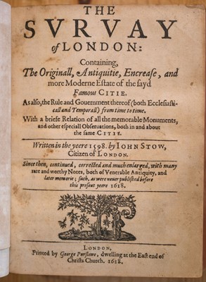 Lot 207 - Stow (John). The Survay of London, 1618