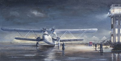 Lot 213 - Swallow (Douglas). Imperial Echoes Handley Page HP42, oil on board