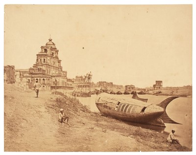 Lot 6 - Beato (Felice, 1832-1909). The Chattar Manzil Palace and the King of Oudh’s boat