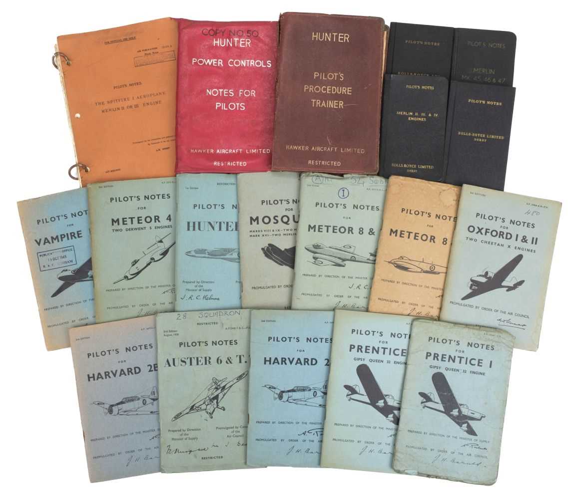 Lot 269 - Battle of Britain. A collection of RAF pilots notes belonging to Wing Commander W Sizer, DFC & Bar