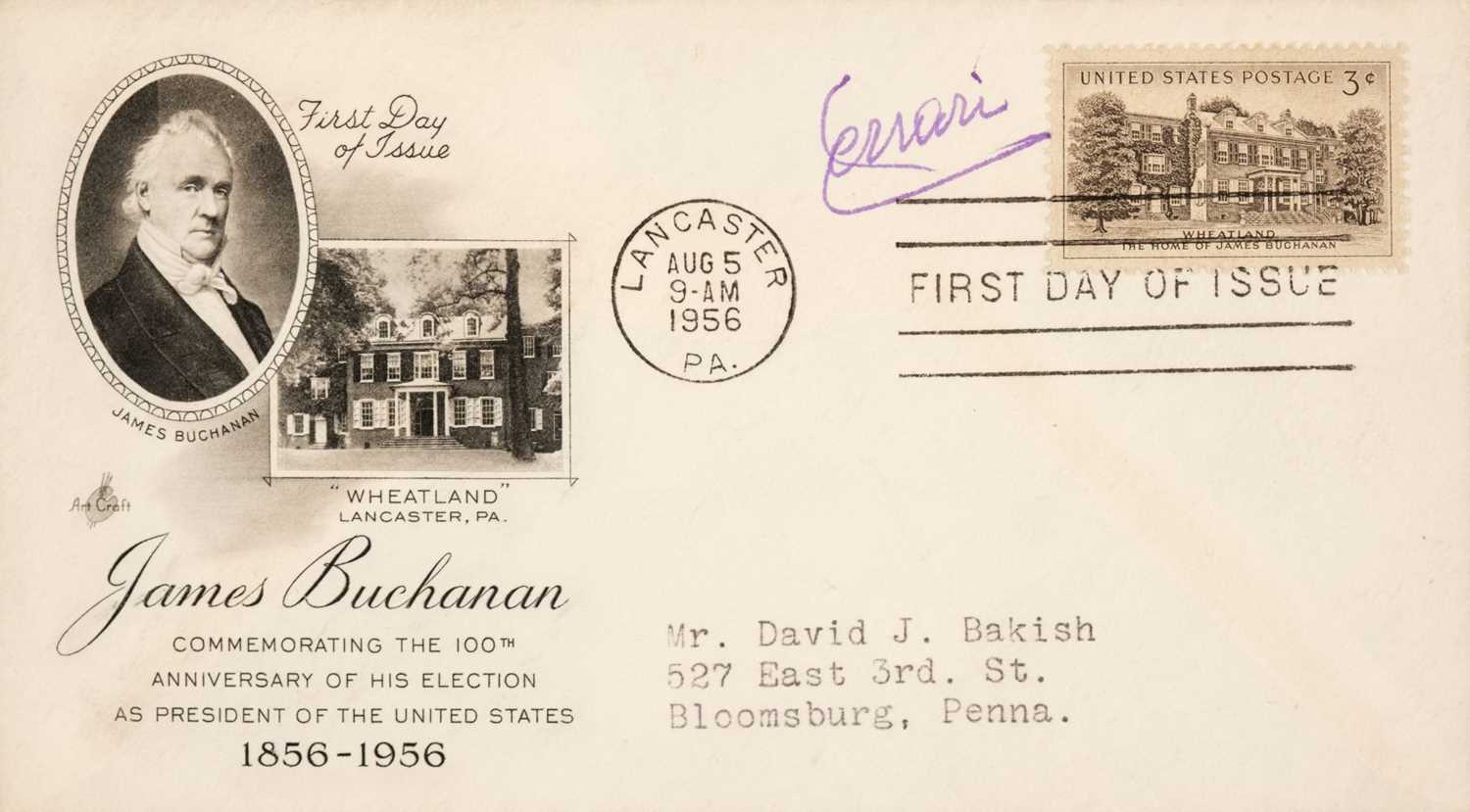 Lot 117 - Ferrari (Enzo, 1898-1988). First Day Cover Signed, 'E. Ferrari'