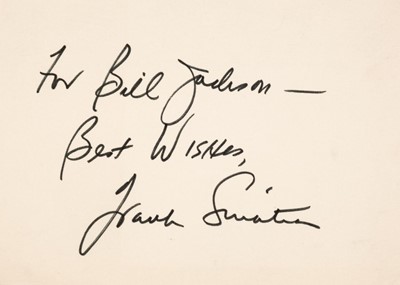 Lot 266 - Sinatra (Frank, 1915-1998). A signed and inscribed small plain card