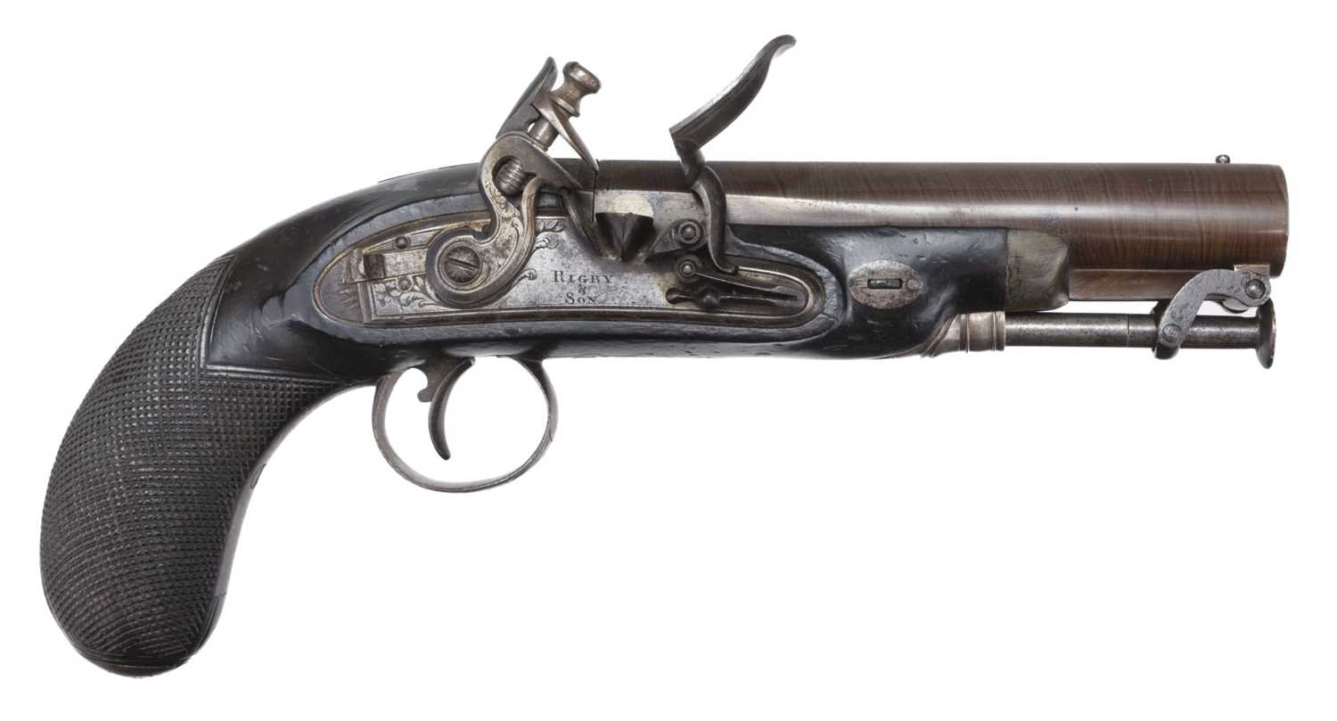 Lot 150 - Pistol. A George III Irish flintlock pistol by Rigby & Son, Dublin