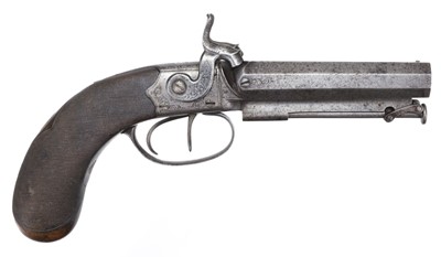 Lot 157 - Pistol. A Victorian double barrel pistol by Clayton of Lymington