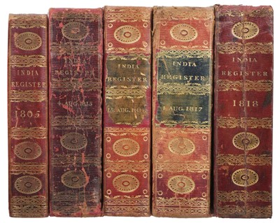 Lot 6 - The East-India Register and Directory, 5 volumes, 1805-18