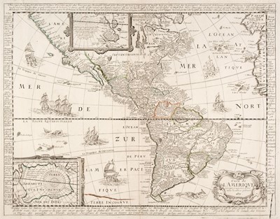 Lot 238 - Americas. Berey (Nicolas), Carte de L'Amerique Corrigee et augmantee, 1671