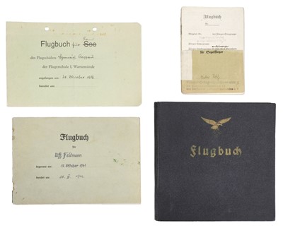 Lot 256 - Log Book. WWII Luftwaffe Pilot's Flying Log Book.