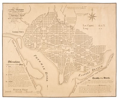 Lot 281 - Washington. Ellicott (Andrew),  Plan of the City of Washington in the Territory of Columbia...