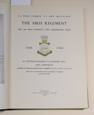 Lot 11 - Bamford (P.G). 1st King George V's Own Battalion, The Sikh Regiment, 1st edition, 1948