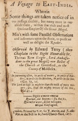 Lot 97 - Terry (Edward). A Voyage to East-India, 1st edition, 1655