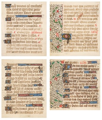 Lot 364 - Illuminated leaves. Four illuminated manuscript leaves from a Book of Hours, France, c. 1450