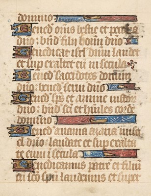 Lot 364 - Illuminated leaves. Four illuminated manuscript leaves from a Book of Hours, France, c. 1450