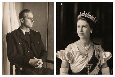 Lot 9 - British Royalty. A group of 4 photographs of Queen Elizabeth II and two of the Duke of Edinburgh